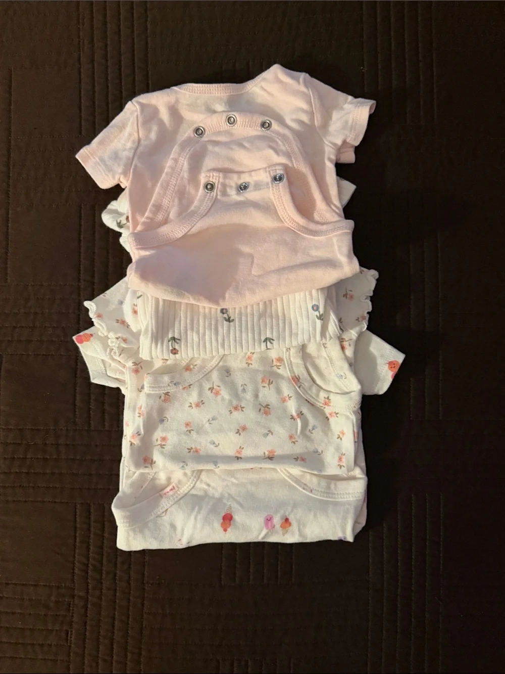 Carter's Pink & White Short Sleeve Bodysuit Set with Popsicle Print